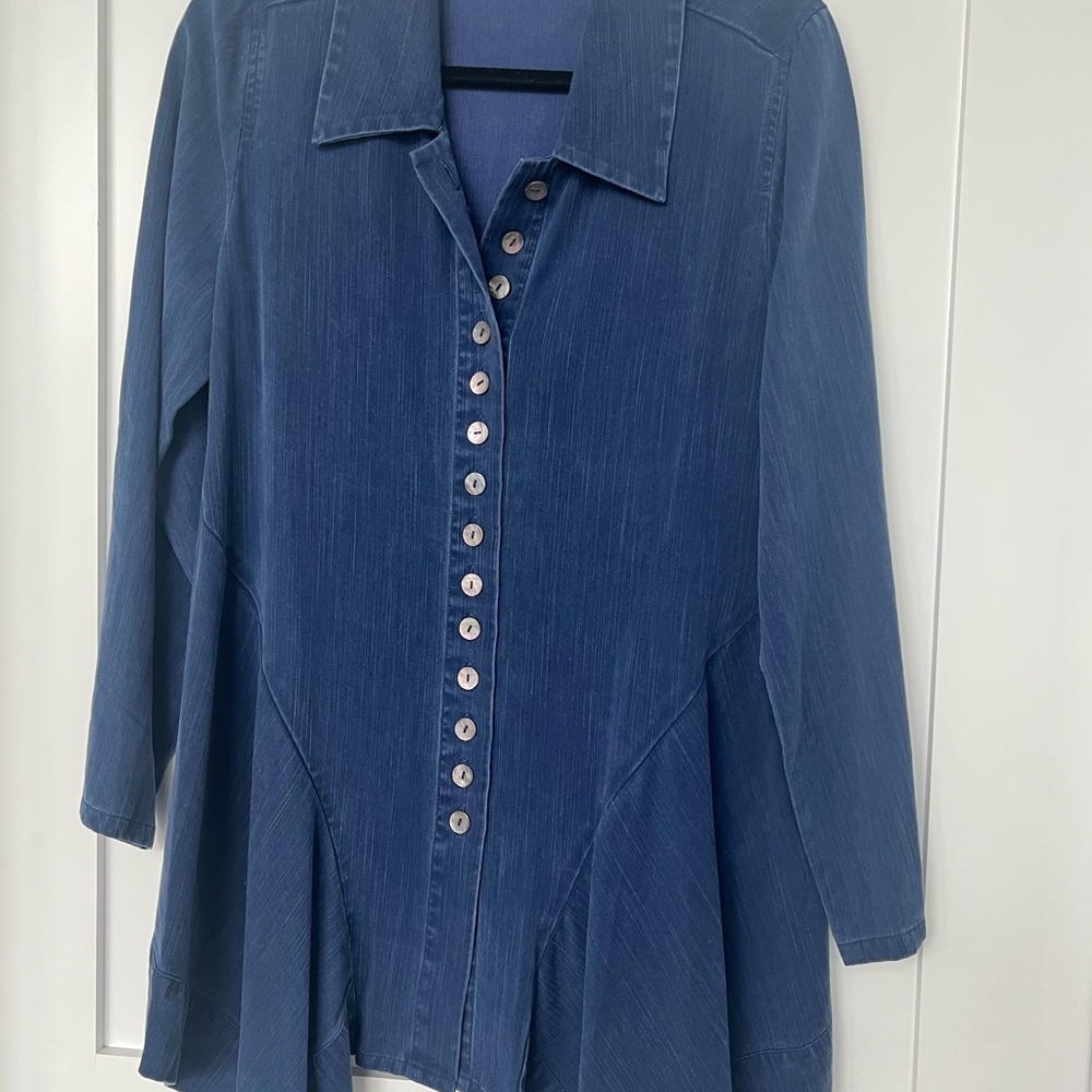 Soft Surroundings Chambray denim jacket/tunic/blouse